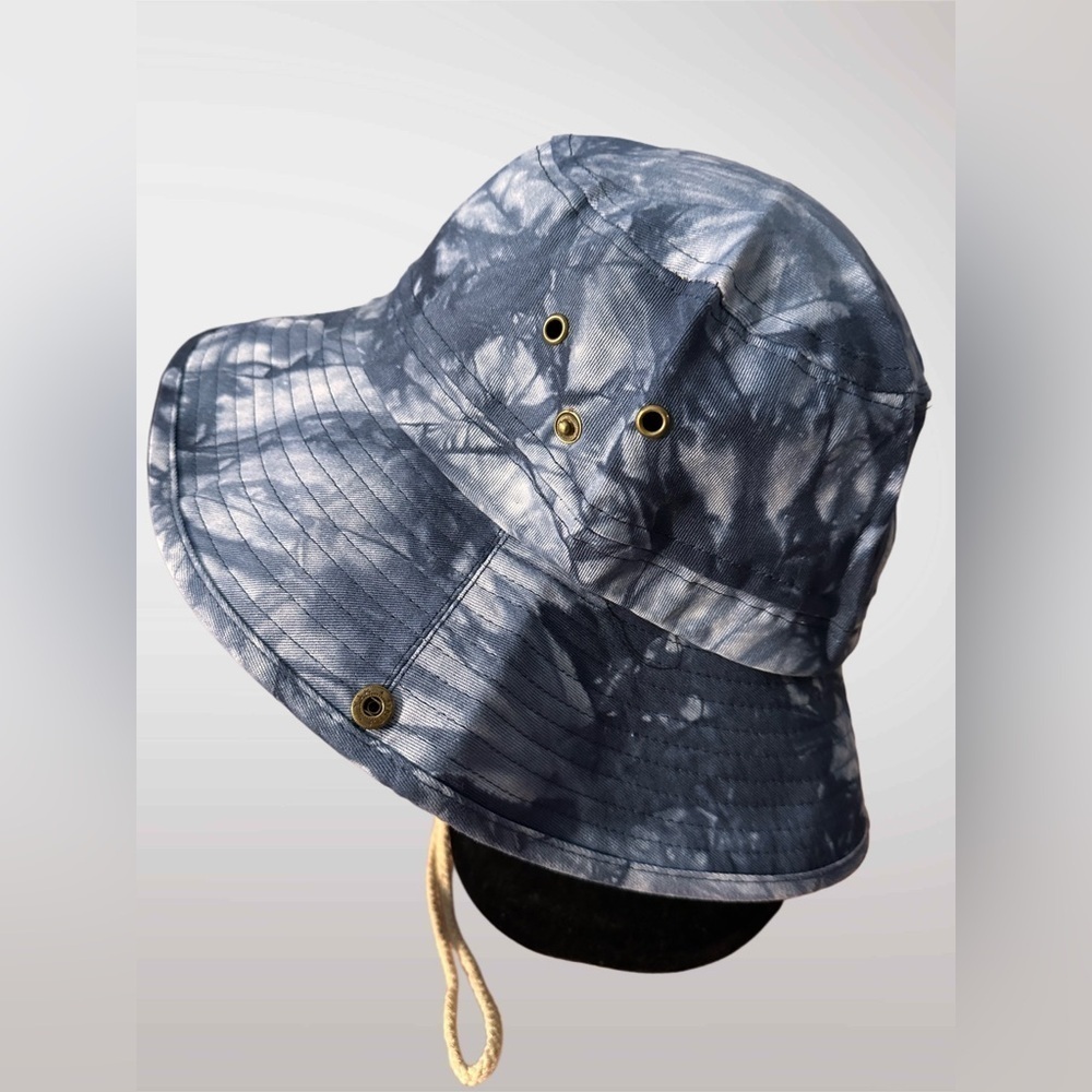 NWOT Summer Unisex Blue Camouflage Outdoor Fishing Boonie Hat Wide Brim OS - Picture 5 of 12